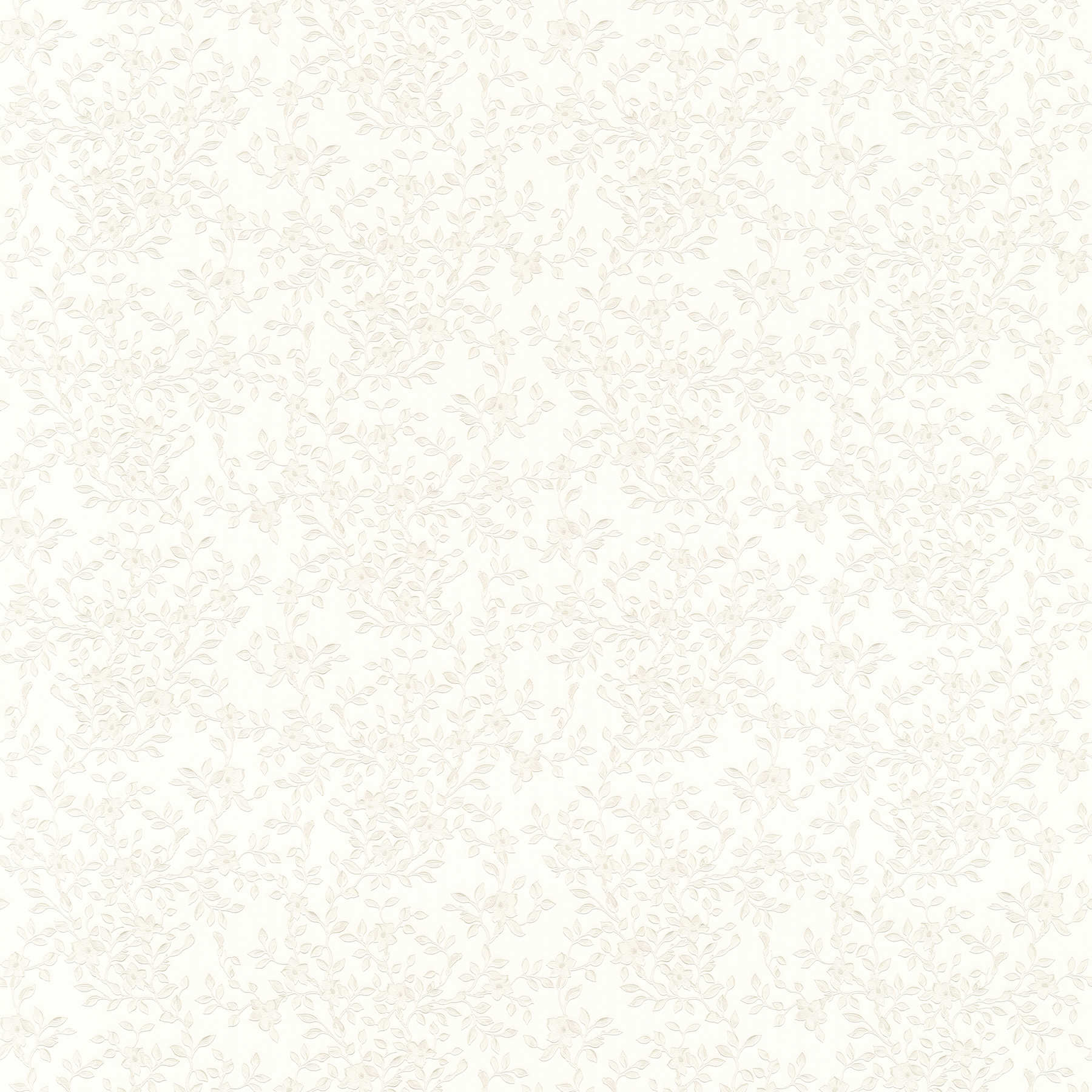 VERSACE Tapete Floral mit Metallic-Glanz – Creme