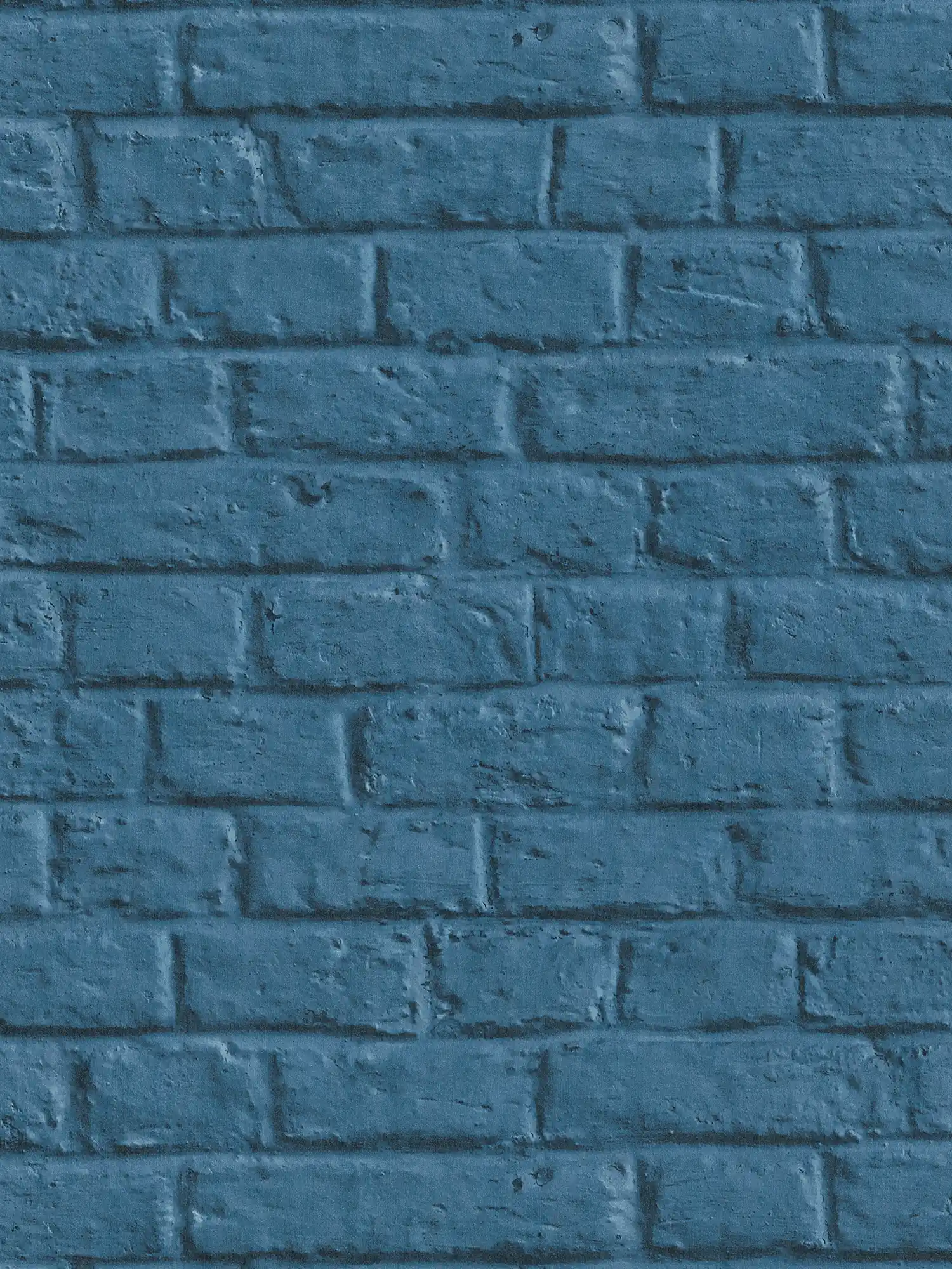         Stone wallpaper smooth brick look - blue
    