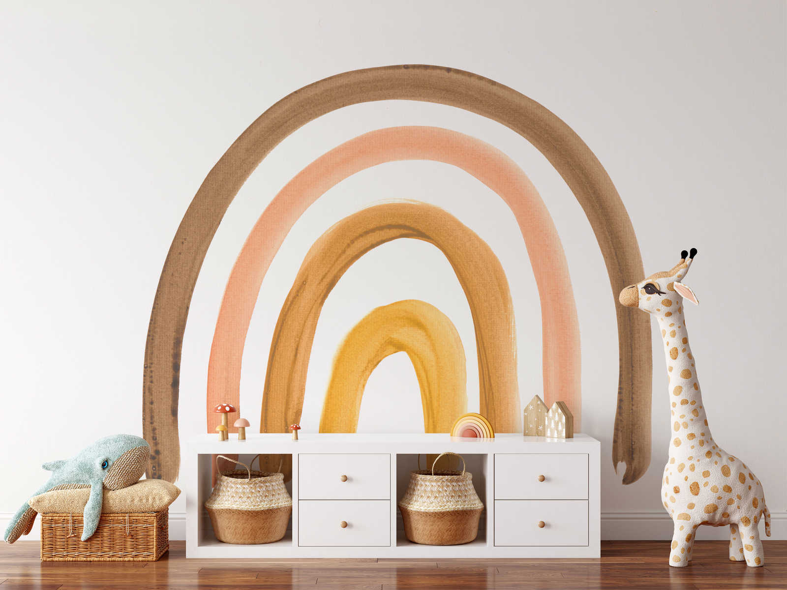         Papier peint arc-en-ciel Genre neutre au look boho
    