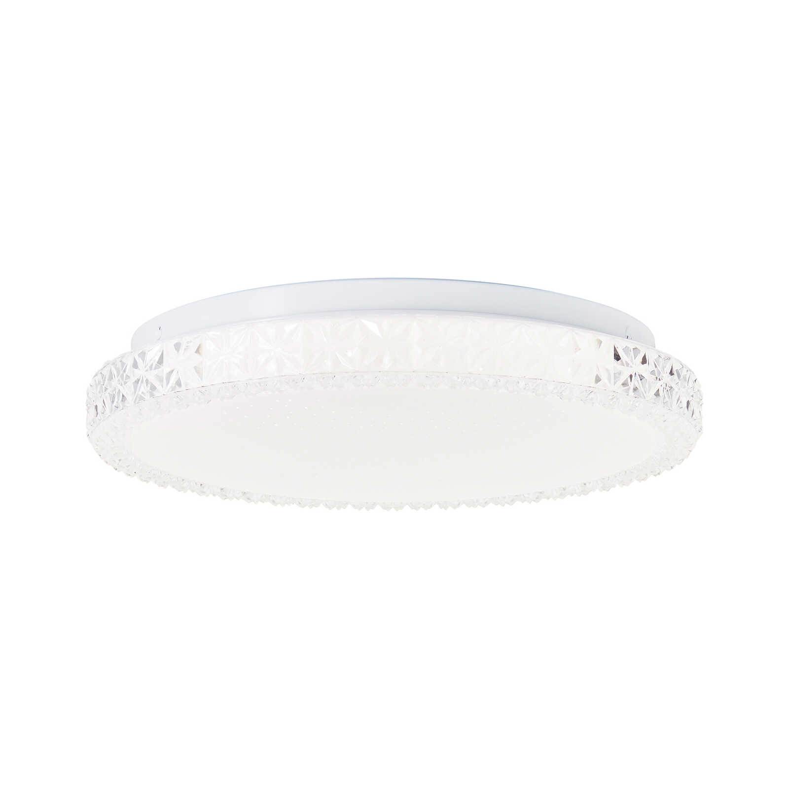         LED ceiling light with crystal optics - Glamorous design for stylish lighting 29.1cm diameter x 6.6cm height - White
    