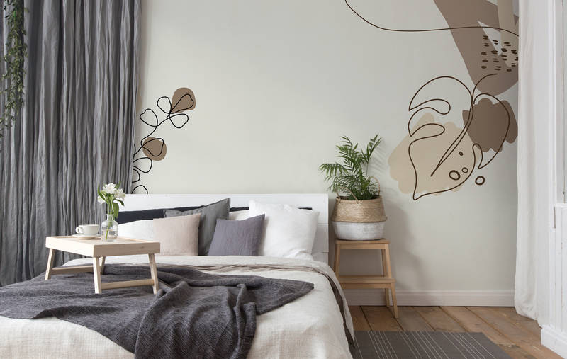             Fototapete Blätter Design minimalistisch – Drawn Leaves
        