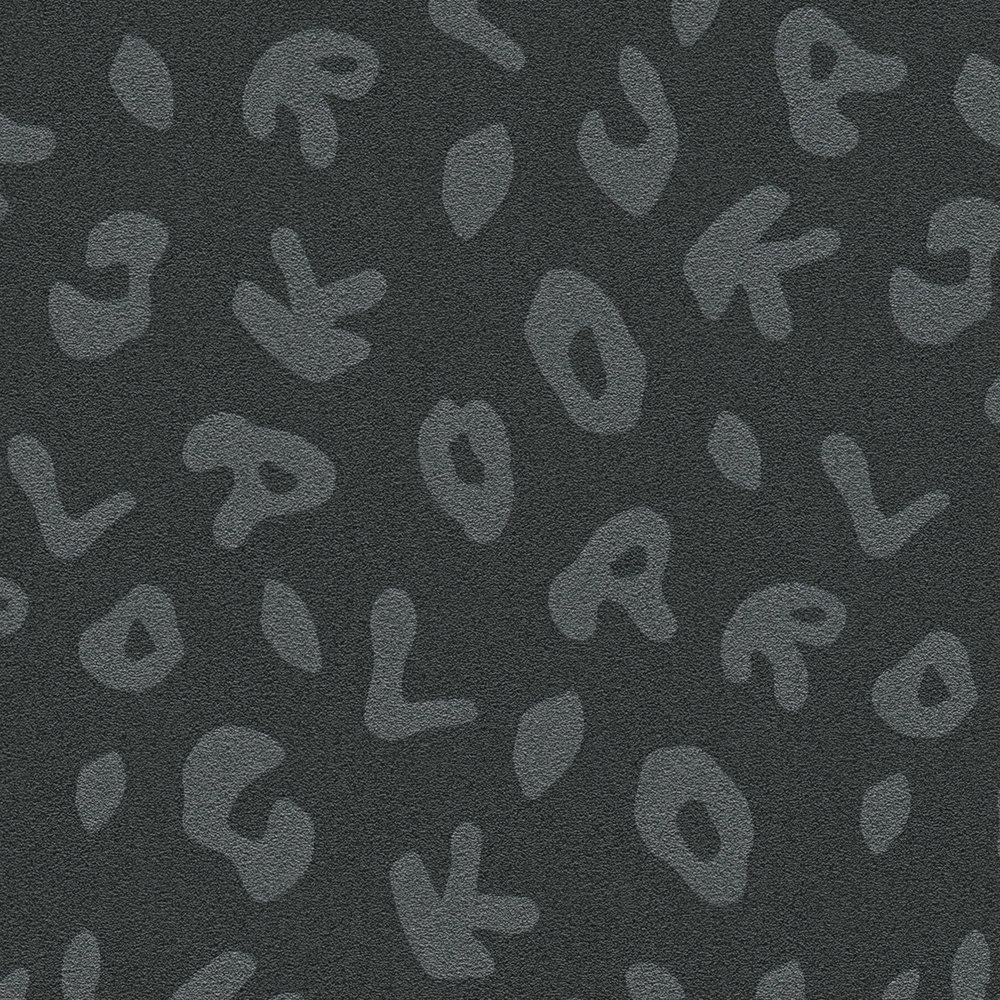             Karl LAGERFELD Tapete Silber Leoparden Print – Metallic, Schwarz
        