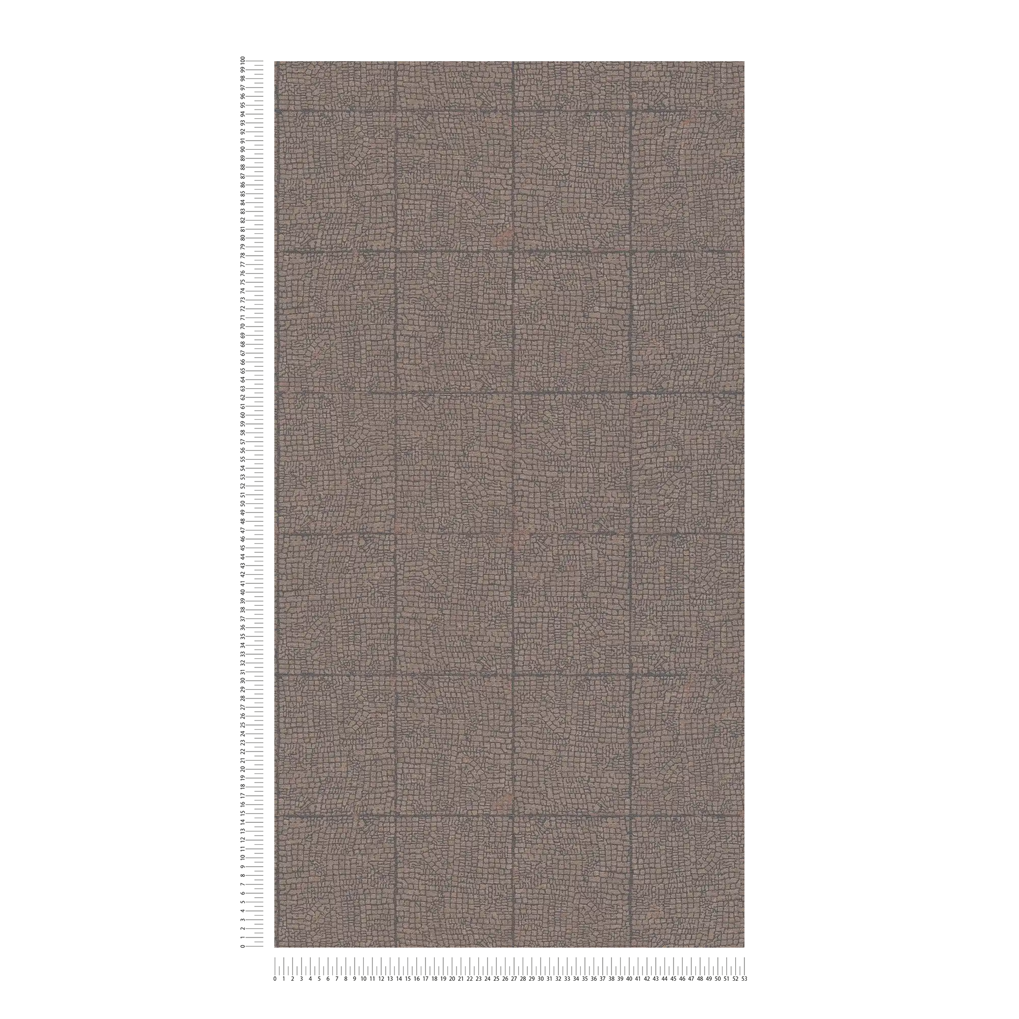             Fliesenoptik Tapete Used Look & Krakelee-Effekt – Braun
        