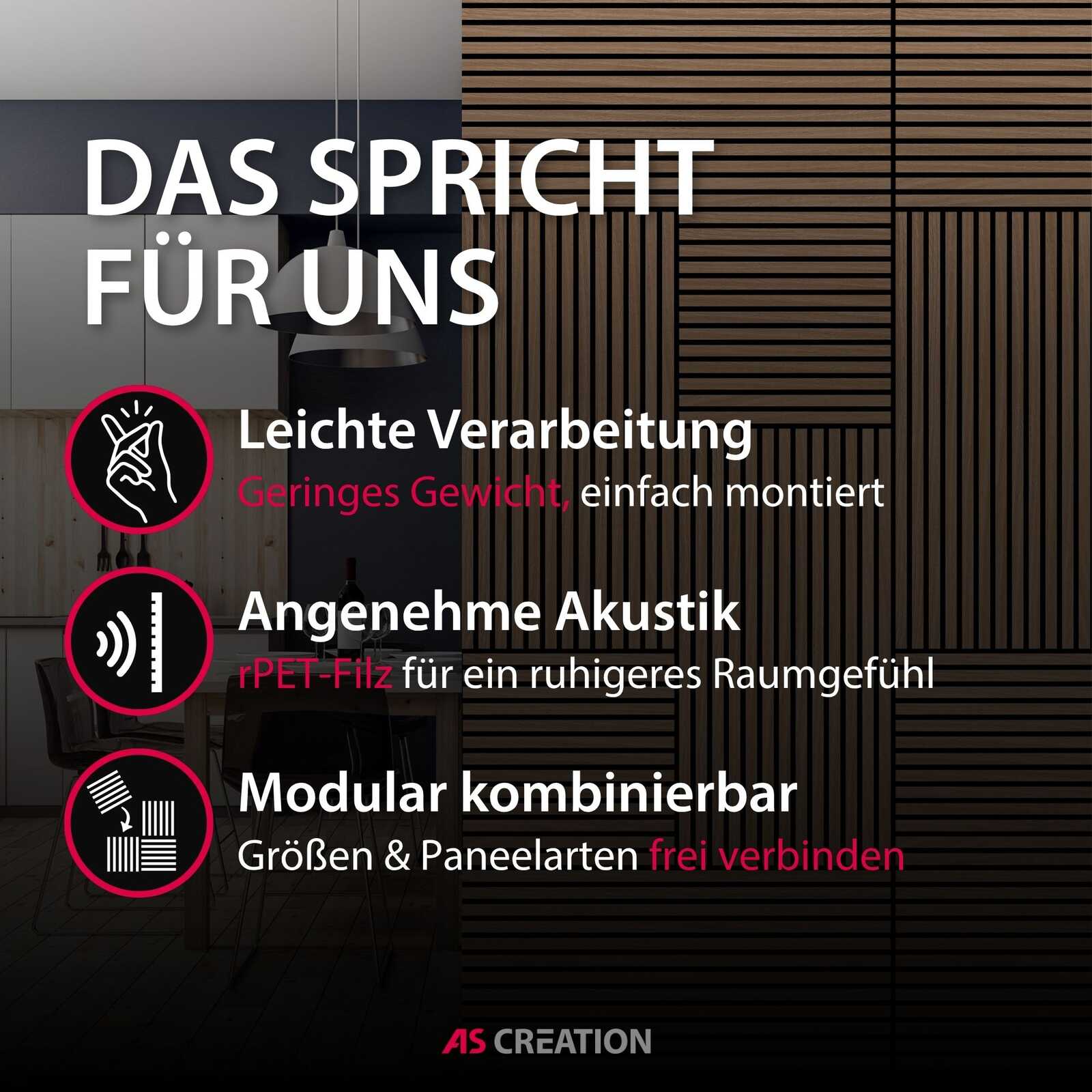 Bilder, Raumgestaltung, Holzpaneel, Akustik, Modular
