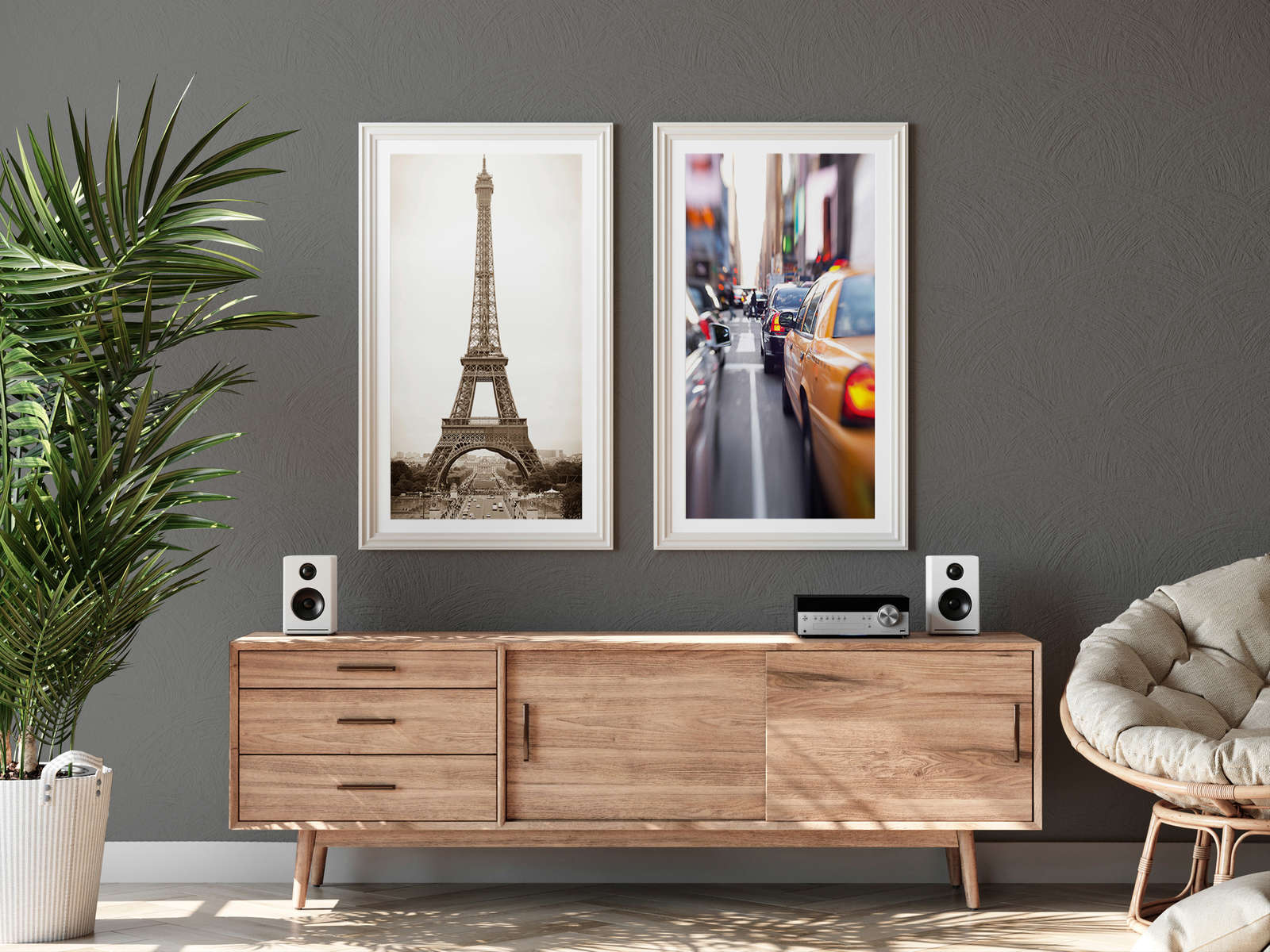 Moebel, Anrichte, Innenarchitektur, Pflanze im Topf, Sprecher