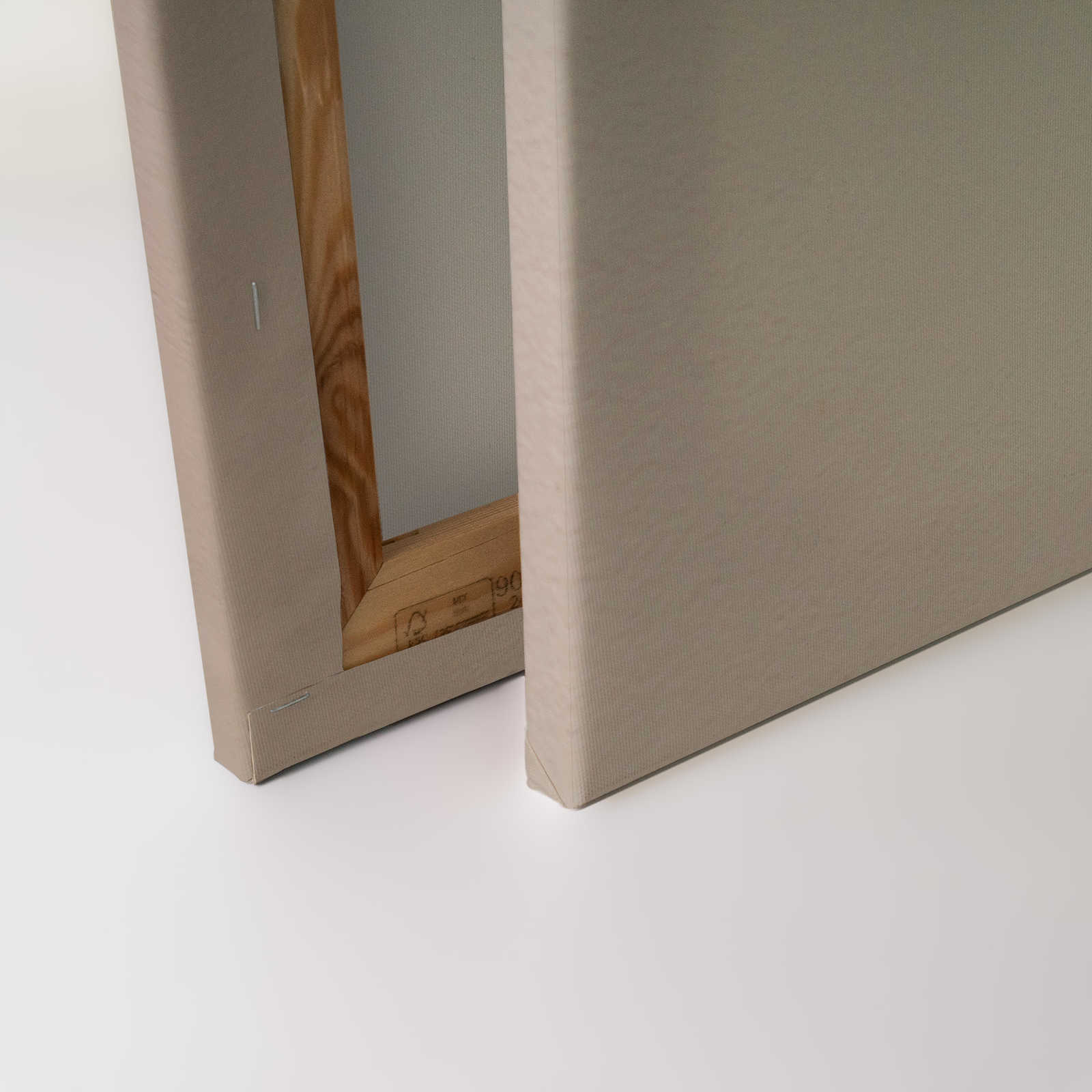 Leinwandbild mit Palmblatt und Schatten an Betonwand – 0,90 m x 0,60 m