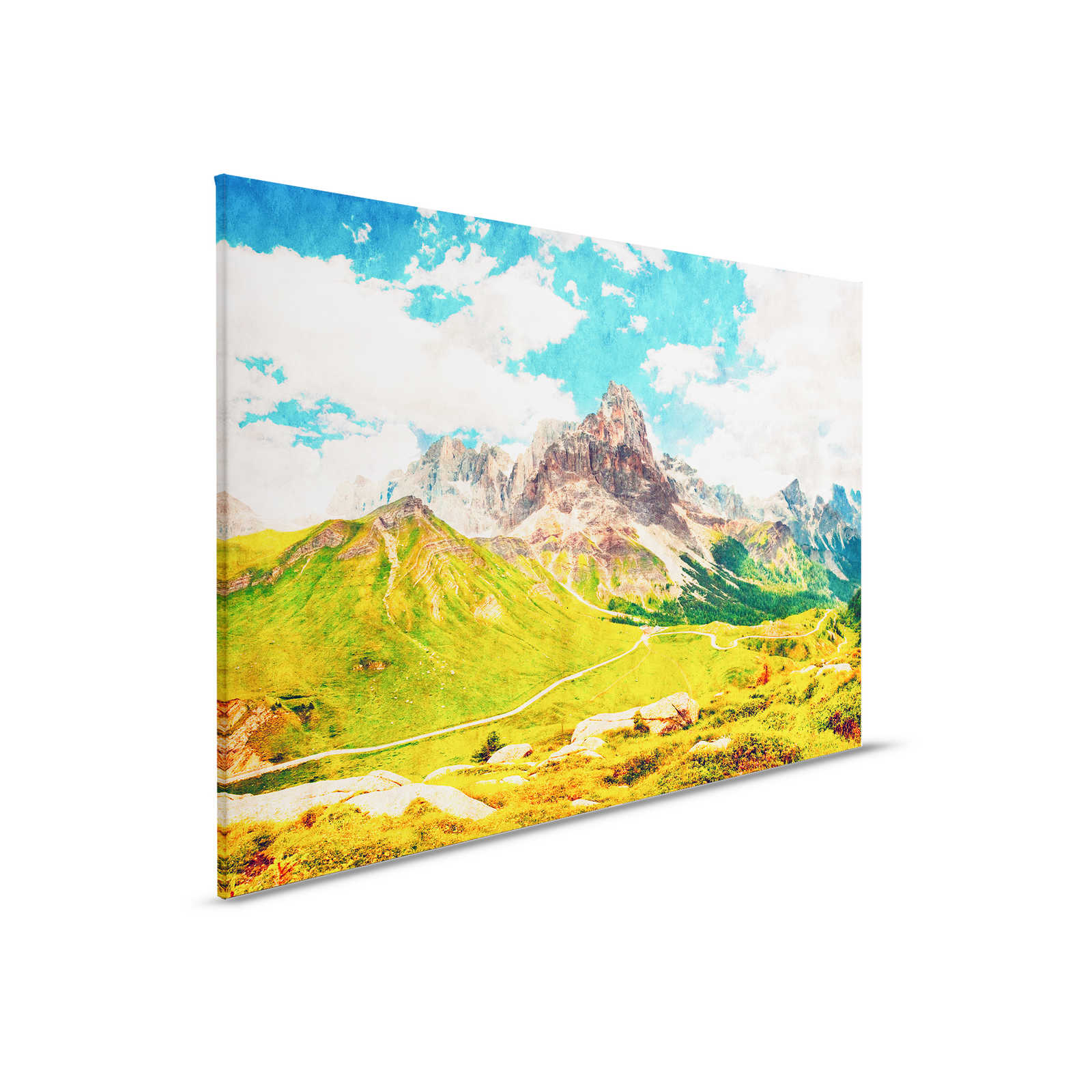         Dolomiti 1 - Leinwandbild Dolomiten Retro Fotografie - Löschpapier – 0,90 m x 0,60 m
    
