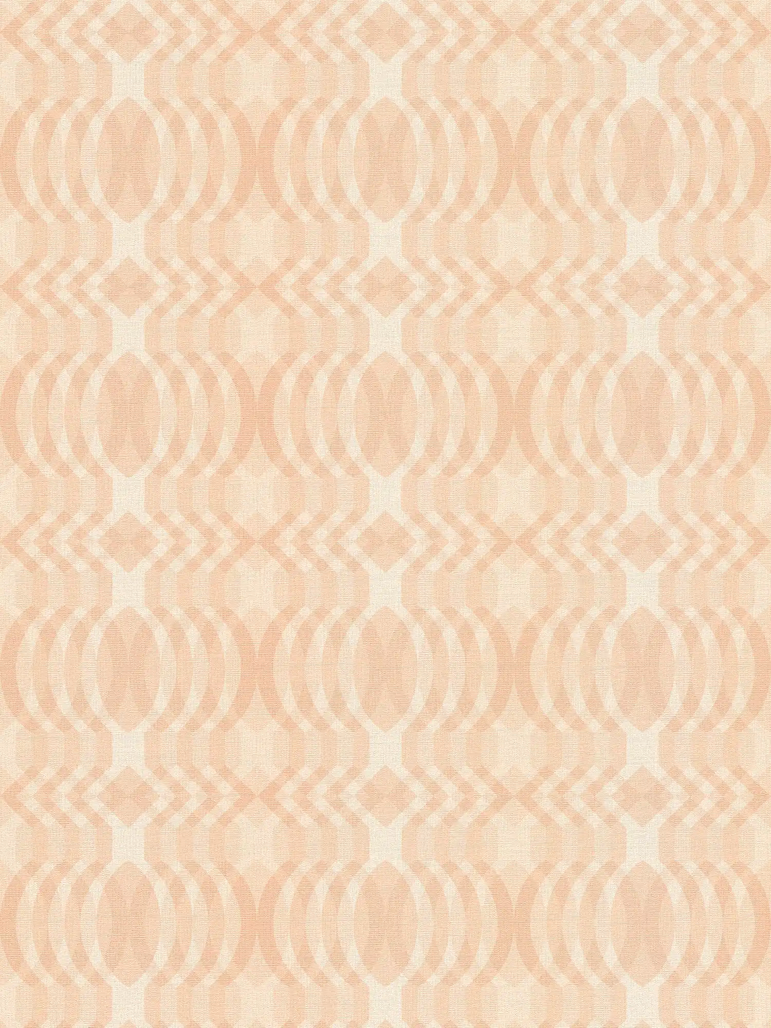 leicht strukturierte Retro Tapete mit geometrischem Muster – Beige, Creme, Weiß