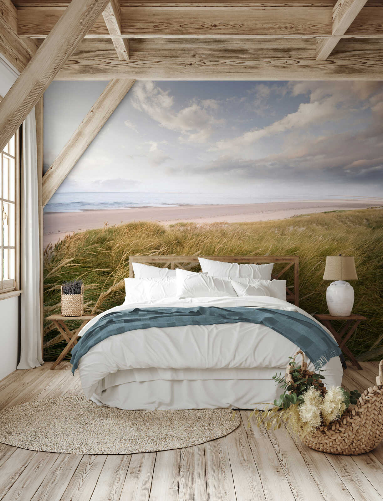 bett, bodenbelag, wandmotiv-meer, bettwäsche, segeln-gras-landscape