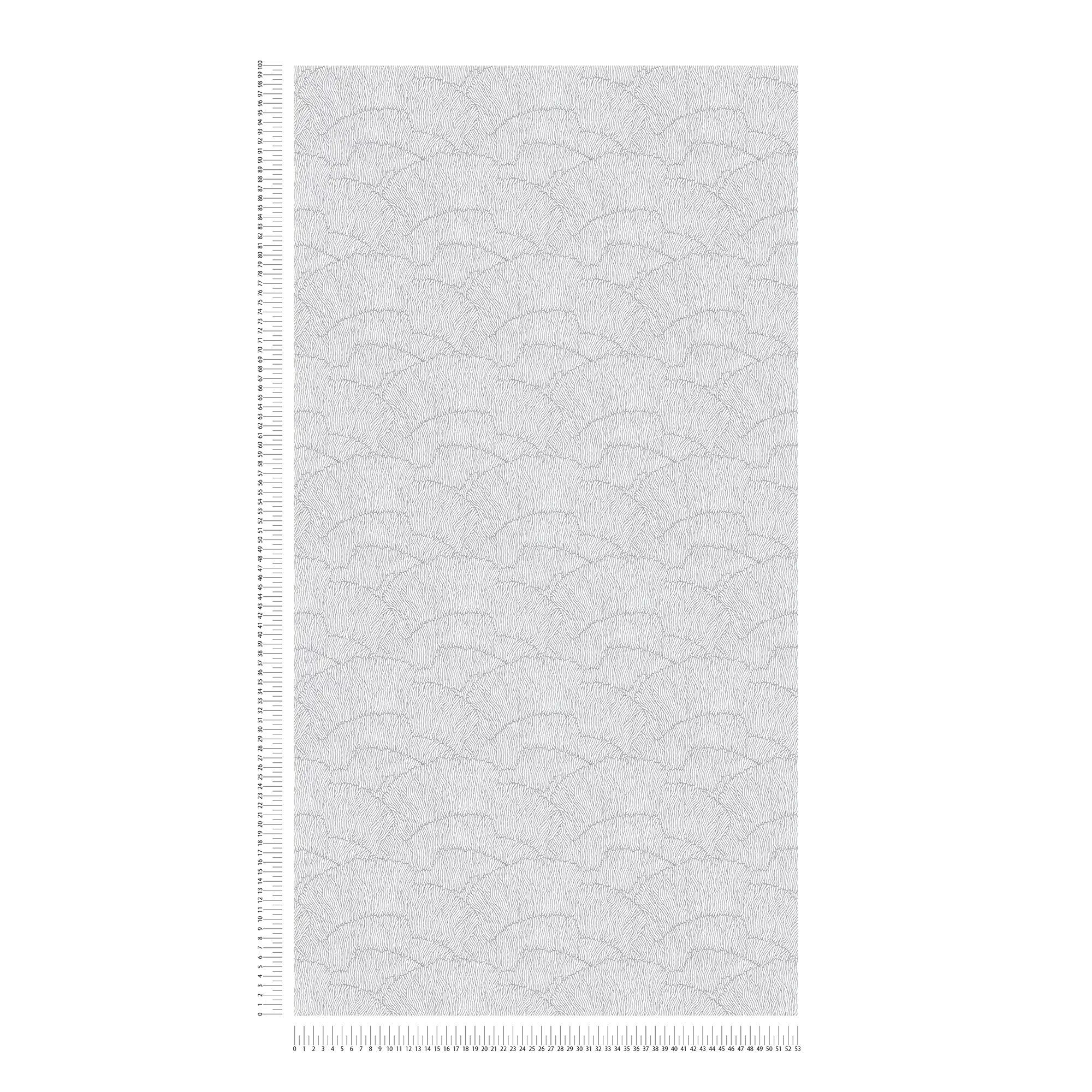             Vliestapete mit abstrakten Muster – Silber, Weiß, Metallic
        