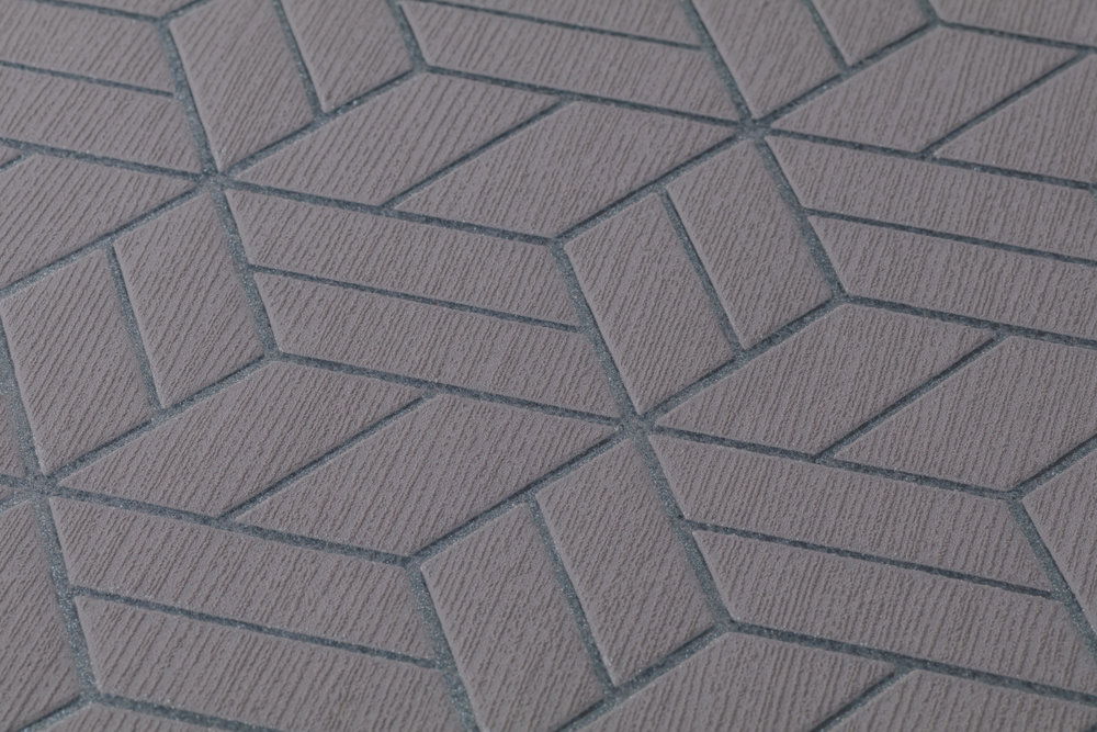             Tapete geometrisches Muster & Glitzer-Effekt – Grau, Silber
        