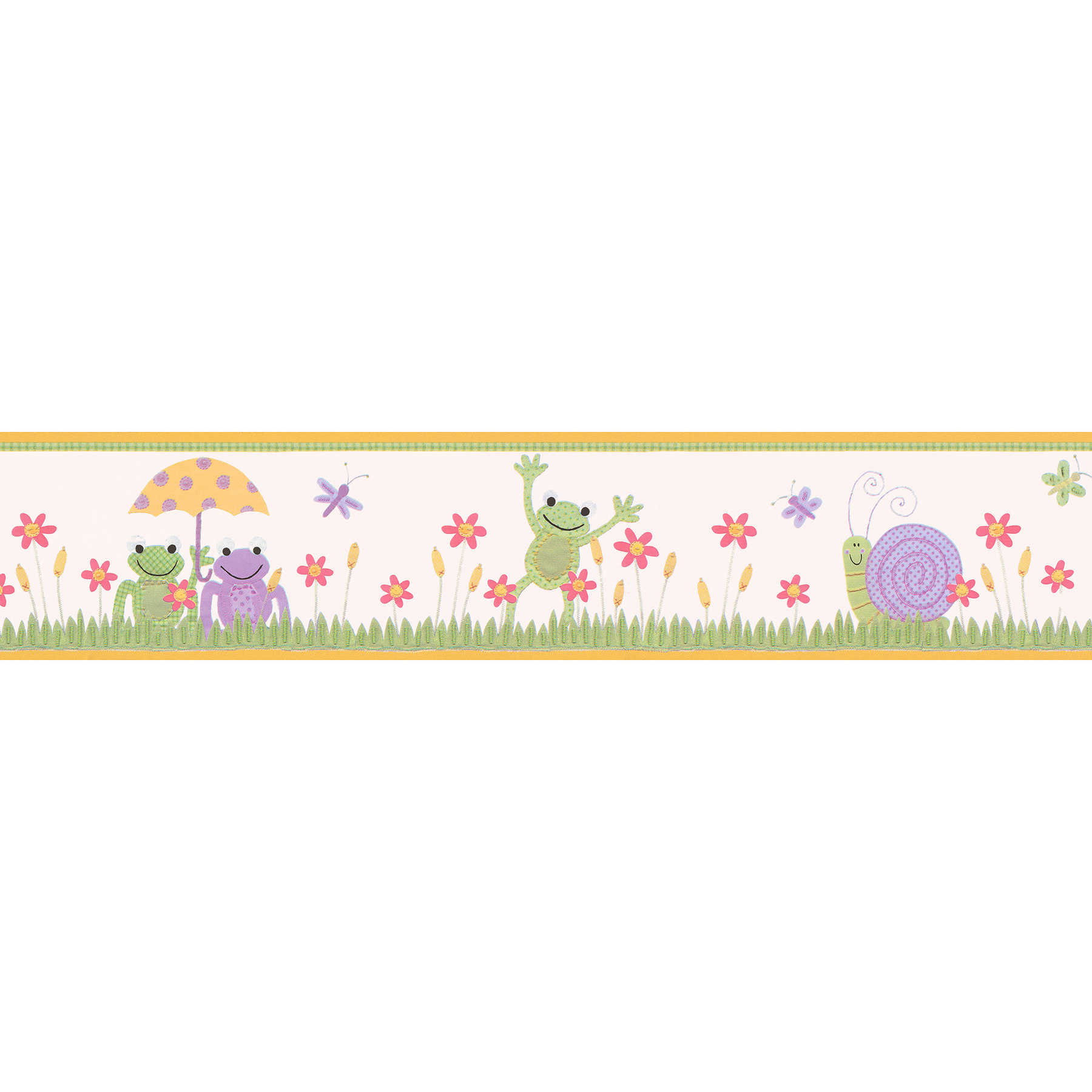         Nursery border frog & snail - Colorful
    