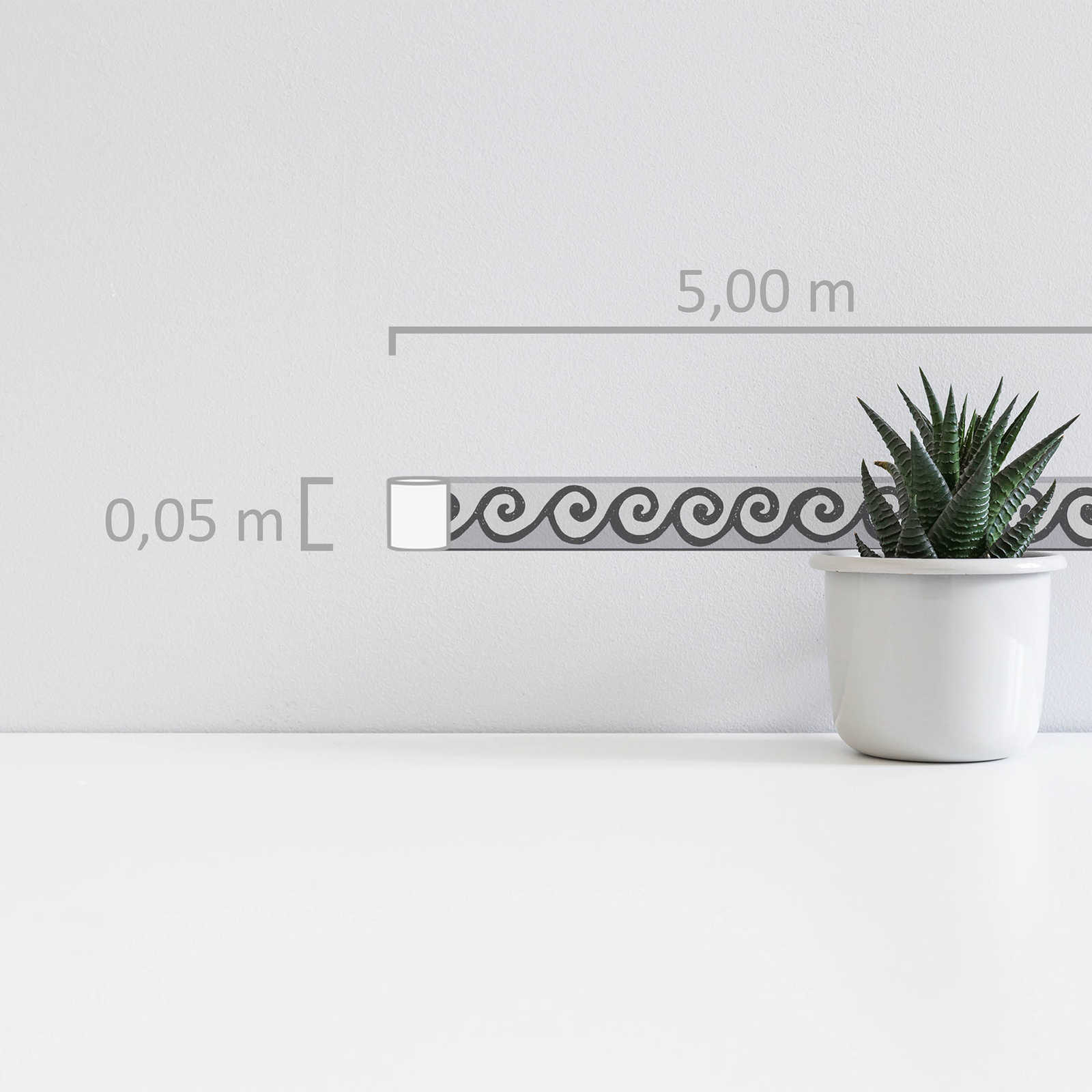 Grey meander border - wave pattern » buy online | A.S.