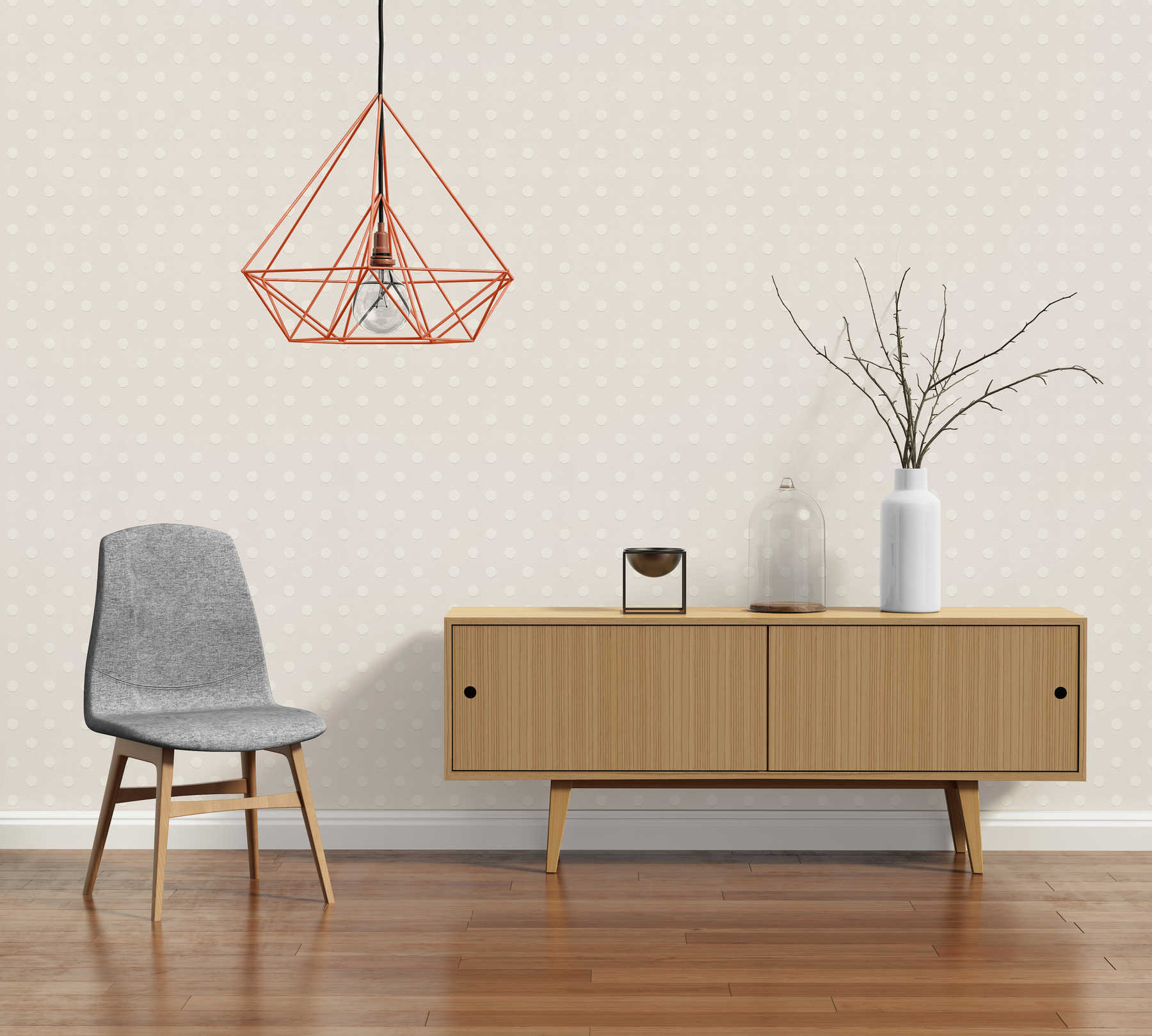 wohnzimmer, sideboard, hocker, lampe, vase