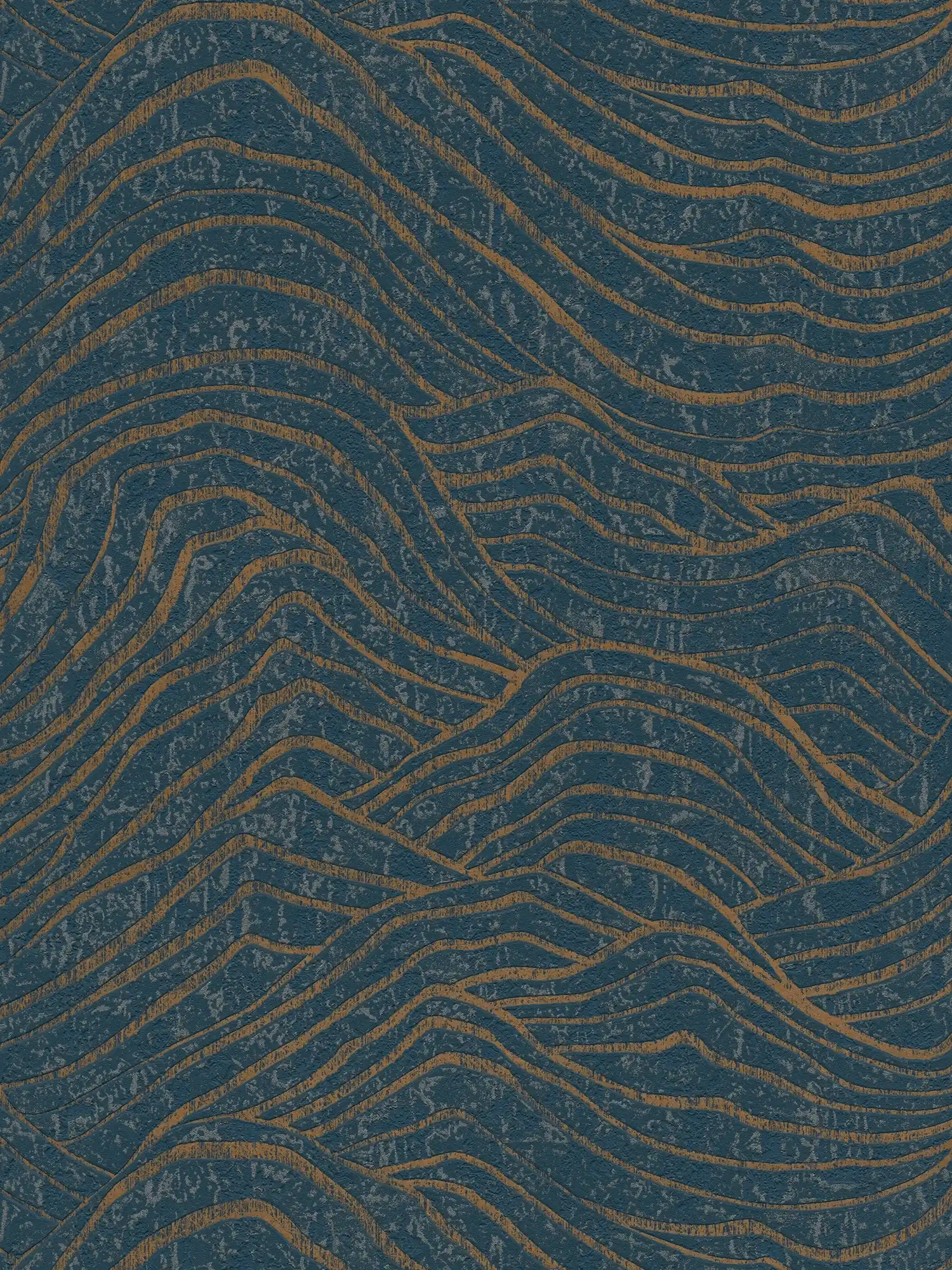         Wallpaper with abstract hill pattern - dark blue, gold
    