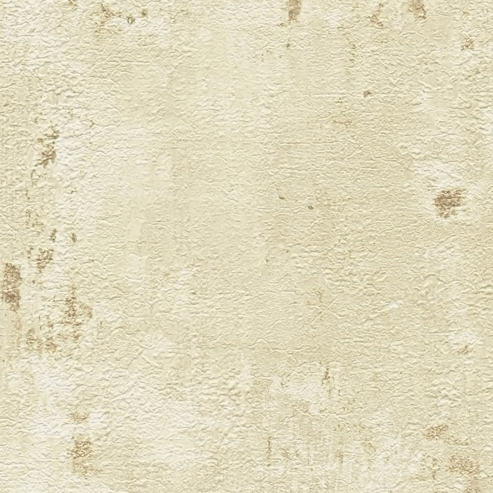 Vliestapete im Used Look mit metallischen Akzenten – Beige, Gold