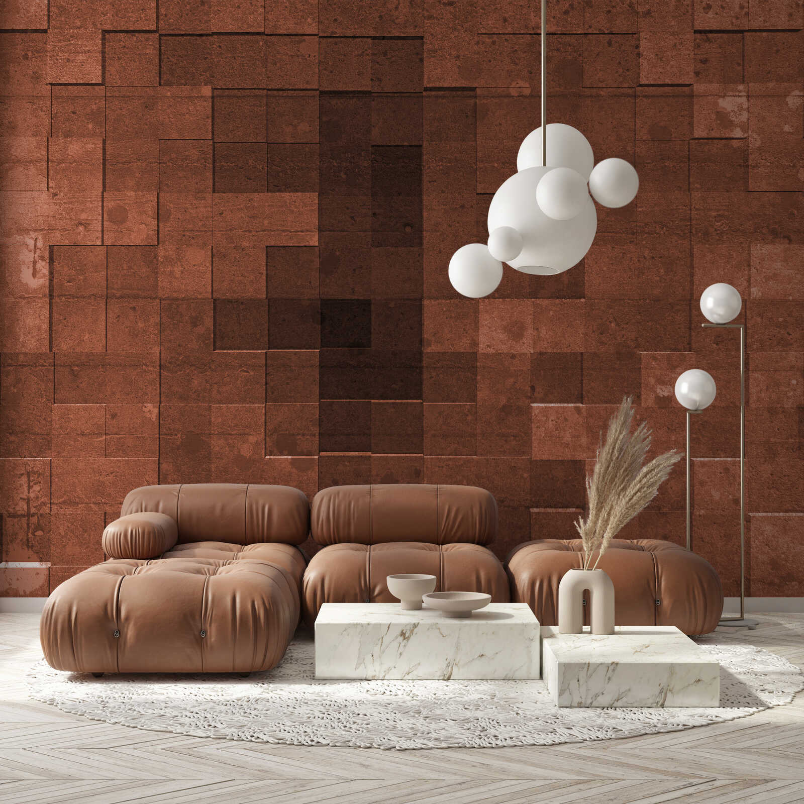 sofa, braun, leder, modular, wohnzimmer
