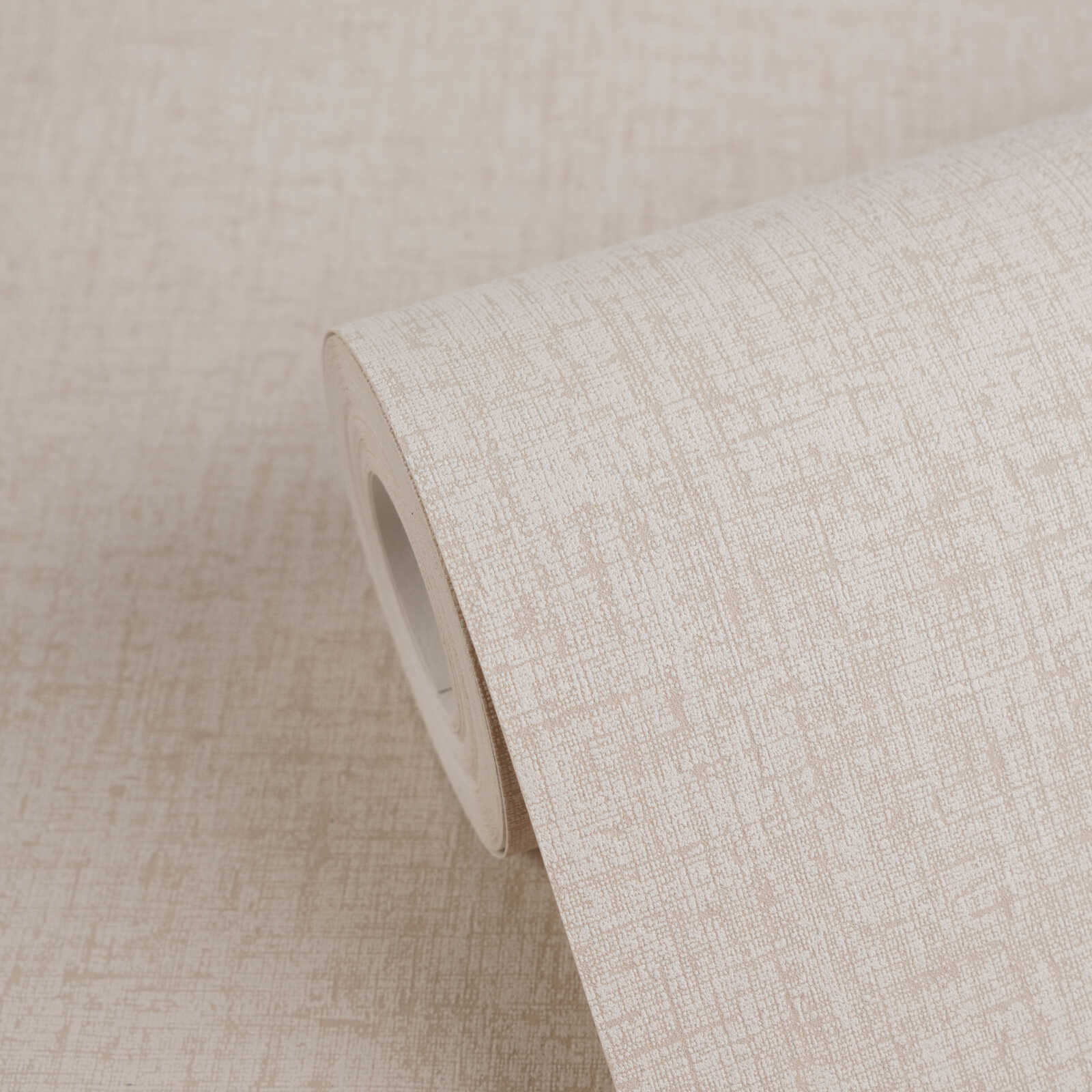 Ruhige Design Vliestapete Uni mit textiler Oberflächenwirkung leicht strukturiert – Beige