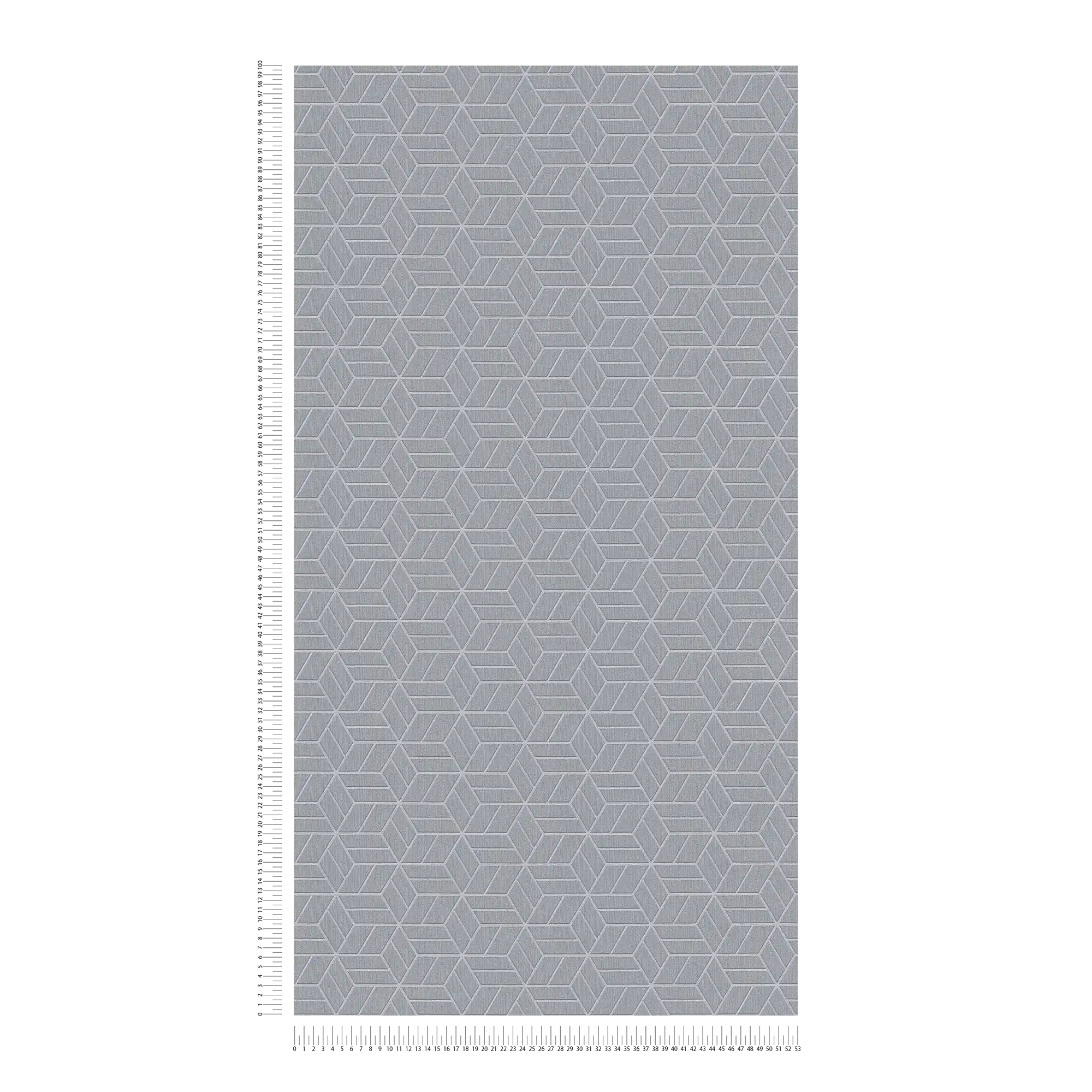 Tapete geometrisches Muster &amp; Glitzer-Effekt – Grau, Silber