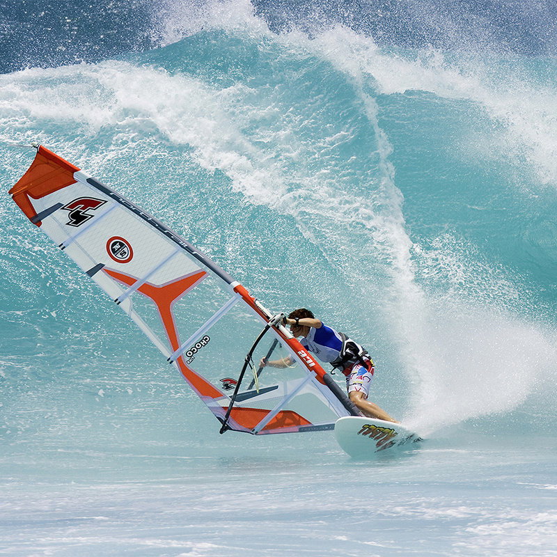 Windsurfen, Windsurfbrett, Segel, Welle, Surfer
