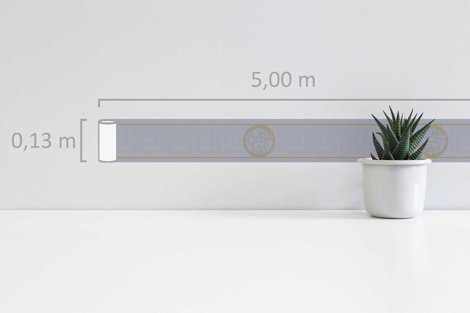             VERSACE Tapetenbordüre mit Medusa Emblem – Metallic
        