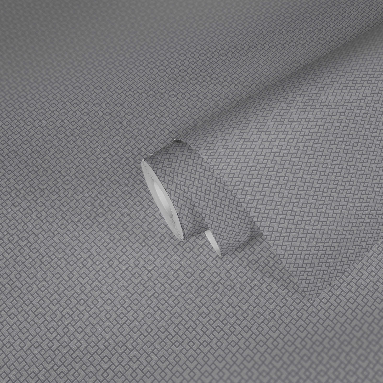             Mustertapete mit Ton-in-Ton Design & Silber-Akzenten – Braun
        
