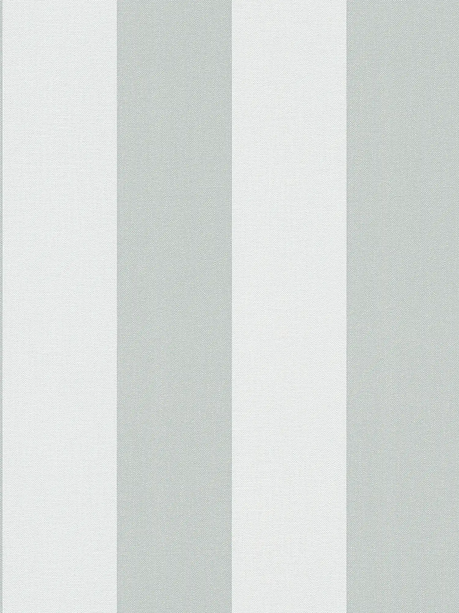 Non-woven wallpaper with texture in block stripe look - white, grey