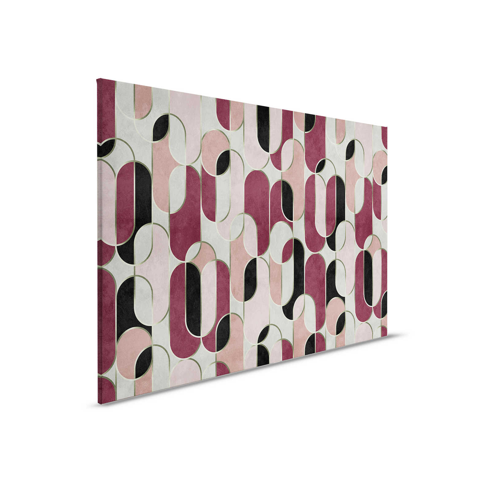         Ritz 3 - 50er Retro Leinwandbild Grafik Design mit Gold Akzent – 0,90 m x 0,60 m
    