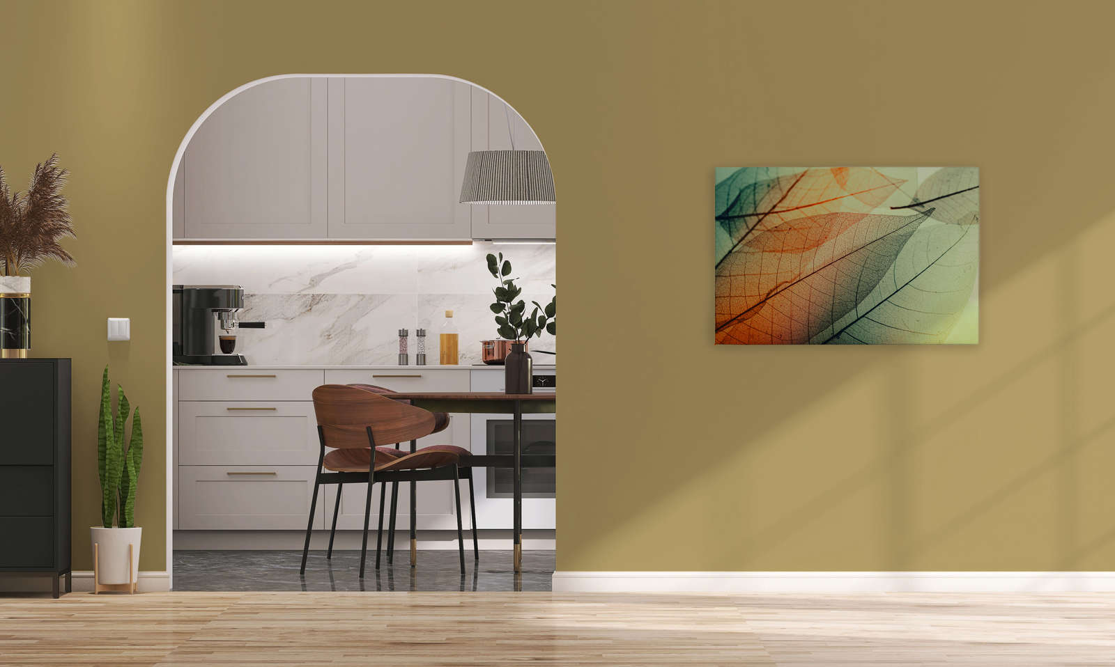             Leinwand mit Blätter-Design – 0,90 m x 0,60 m
        