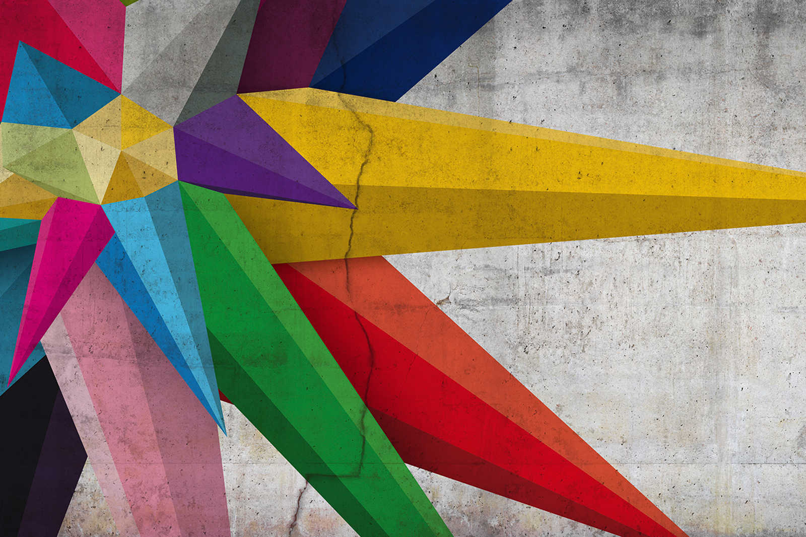             Beton-Leinwandbild mit Stern-Grafik im Polygon Stil – 0,90 m x 0,60 m
        