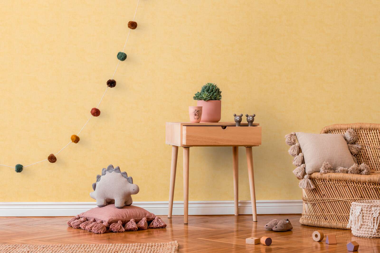             Uni Kinderzimmer Vliestapete - Sanft und schlicht als ideale Ergänzung zu unseren Motivtapeten – Orange
        