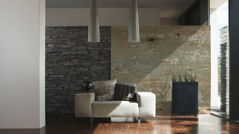 sofa, Lounge, Steinwand, Inneneinrichtung, Topfpflanze