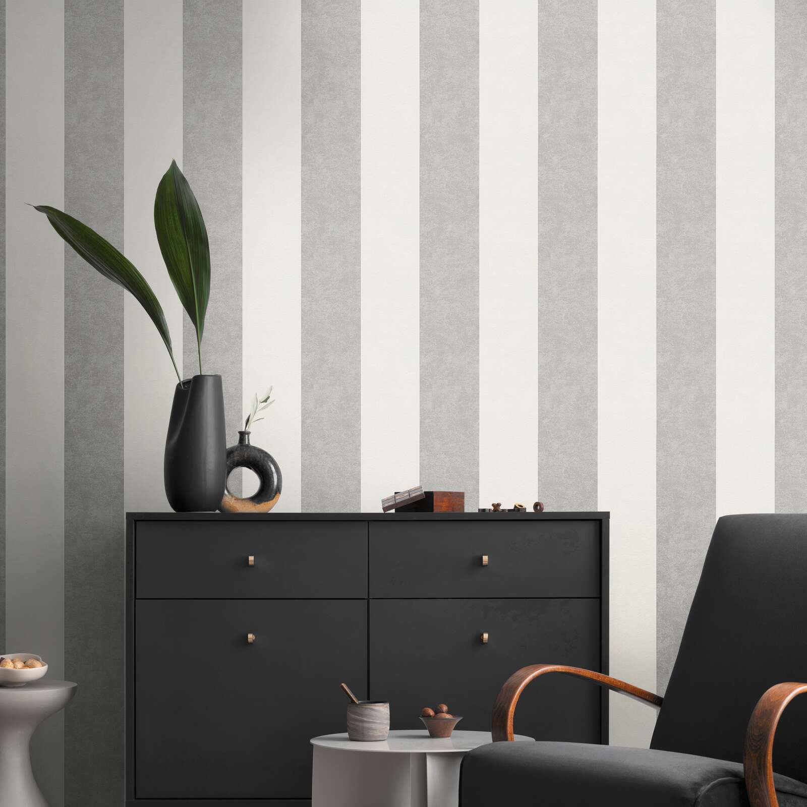 Papier Peint Rayé Beige A.S. Creation New Elegance - 10,05m X 0,53m - Résistant Et Facile à Poser