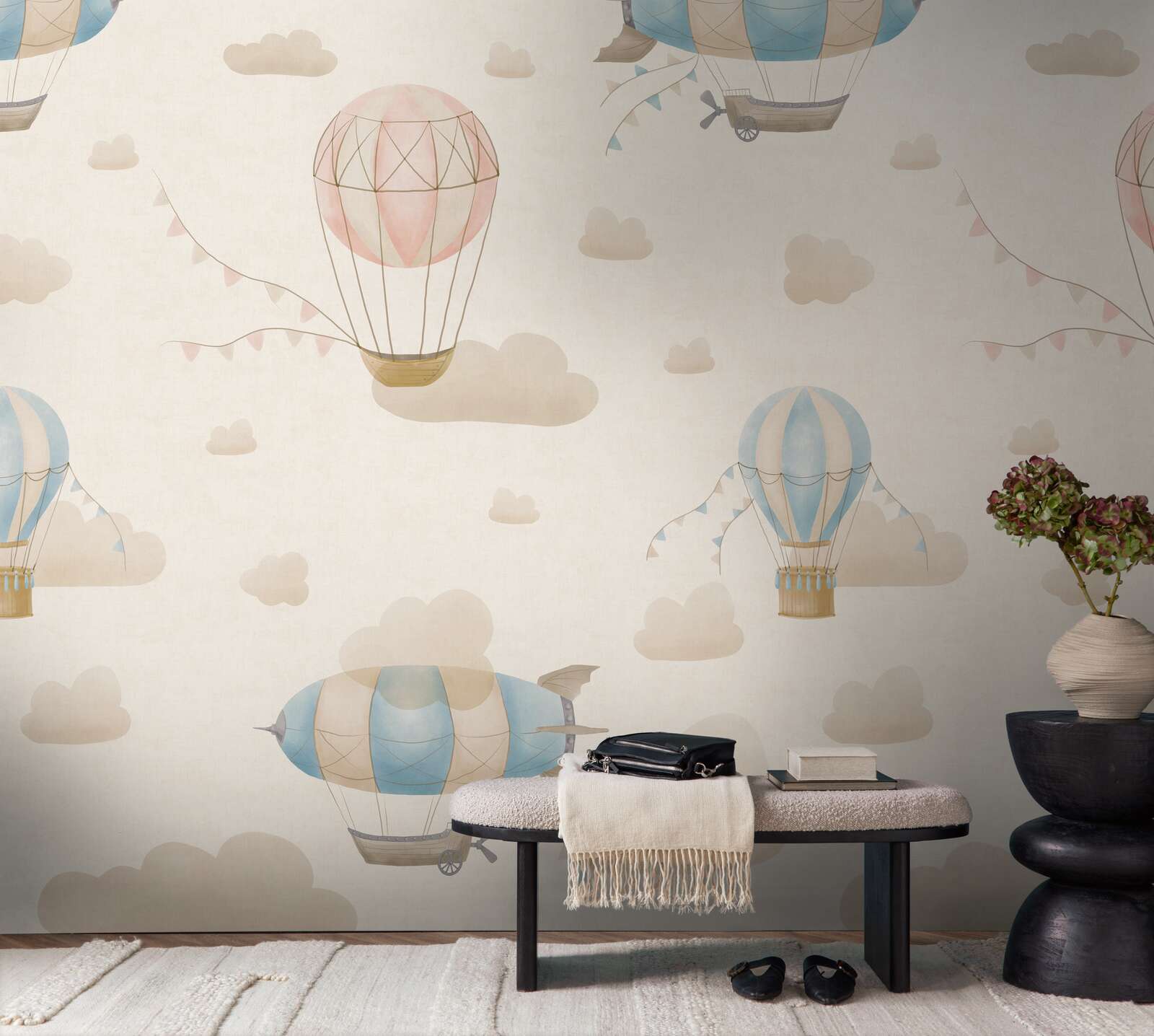 Wandtapete, Wandbild, Ballonmuster, Himmelmustertapete, Dekoration