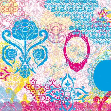 muster, blumenmuster, damast, textilie, bunt