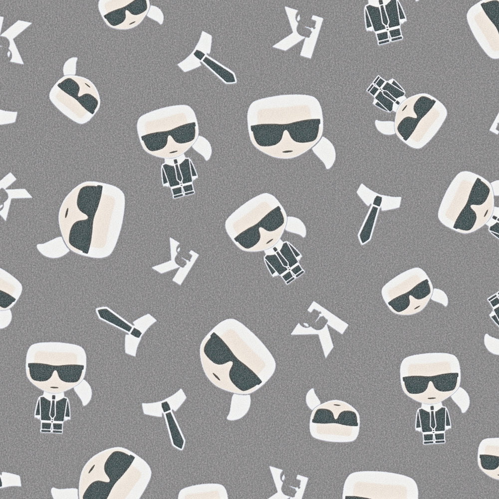             Karl LAGERFELD Mustertapete Charakter Karl – Grau
        