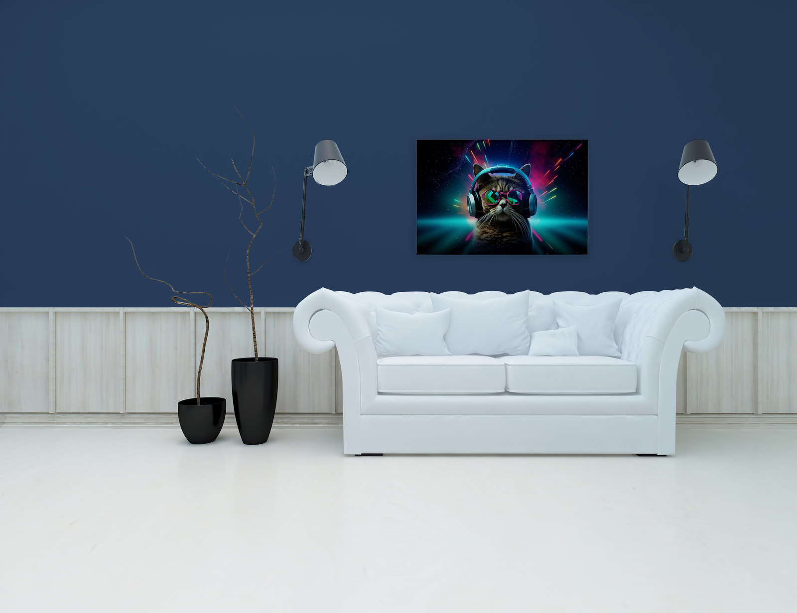             KI-Leinwandbild »Future Cat« – 90 cm x 60 cm
        