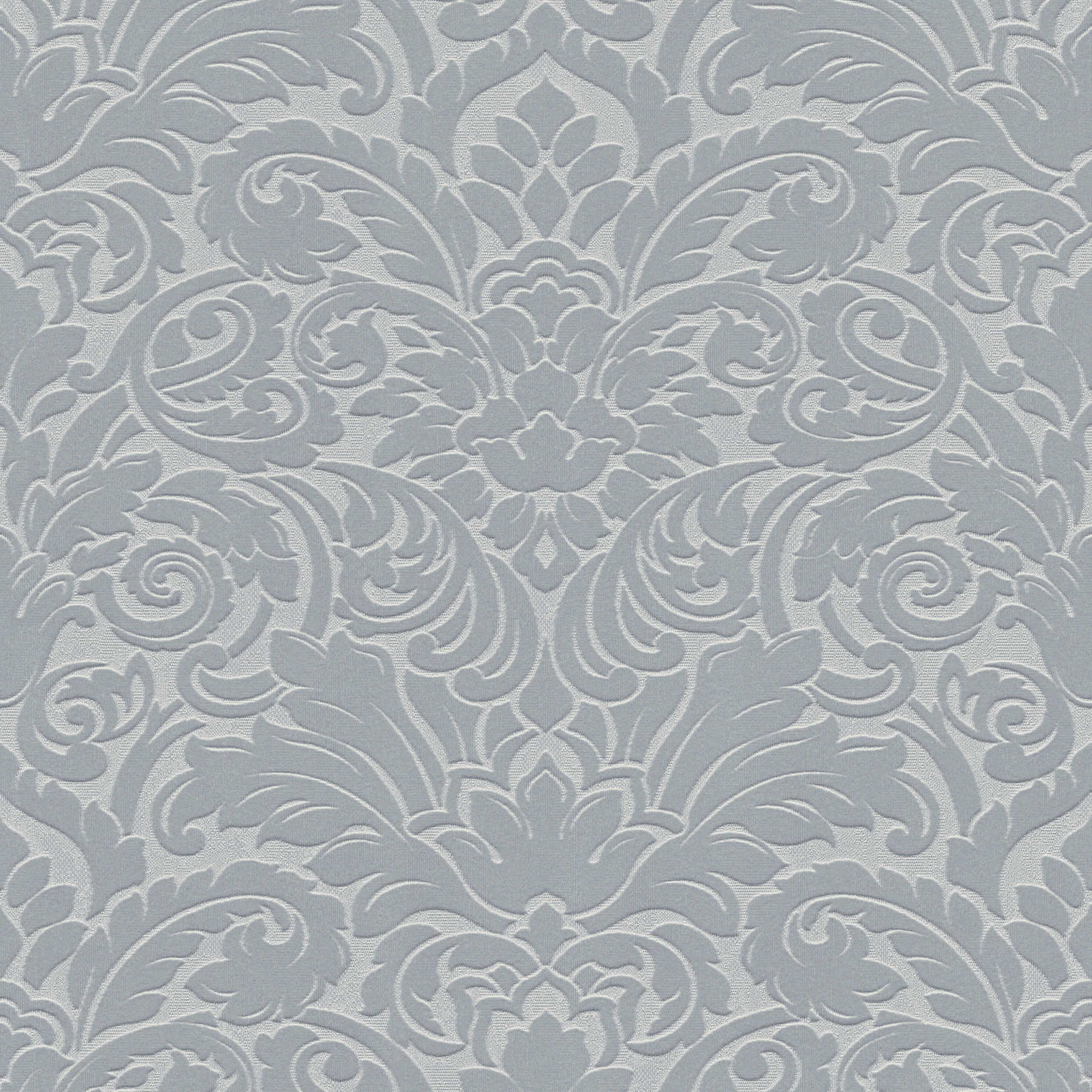         Metallic baroque wallpaper with 3D texture embossing - grey
    