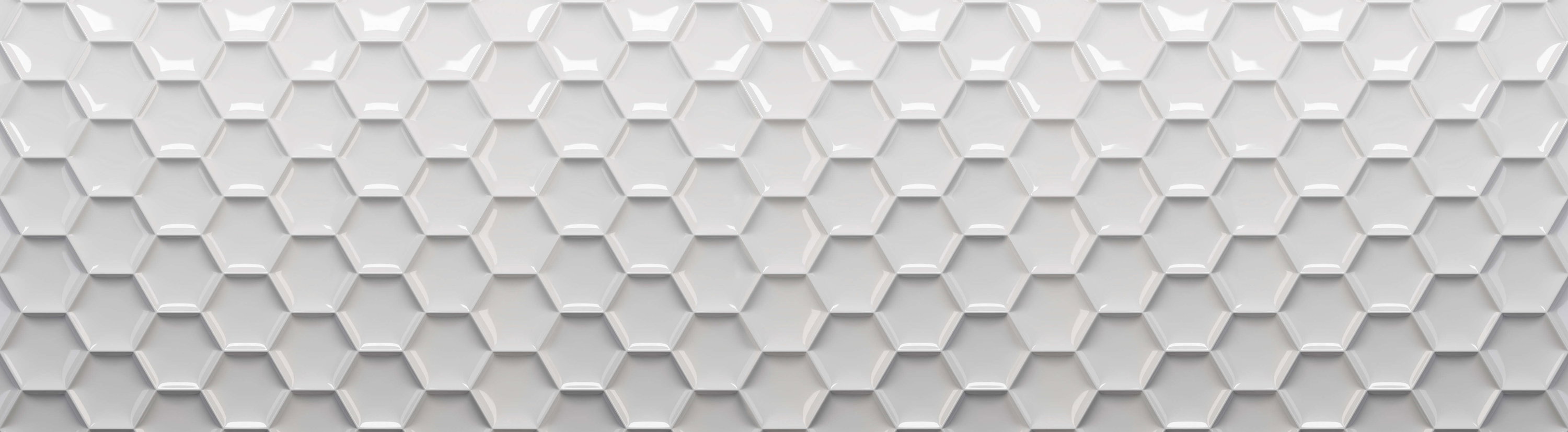 hexagon pattern, 3D tiles, white, geometrische, Wanddekoration