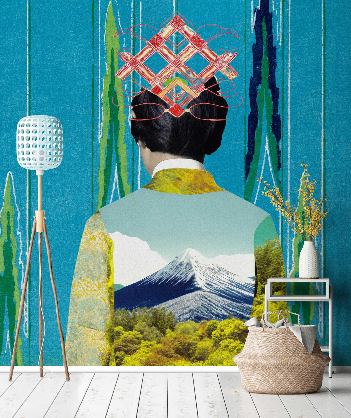 Wandbild, Mount Fuji, 自然風景, Person silhouettes, KunstCollage