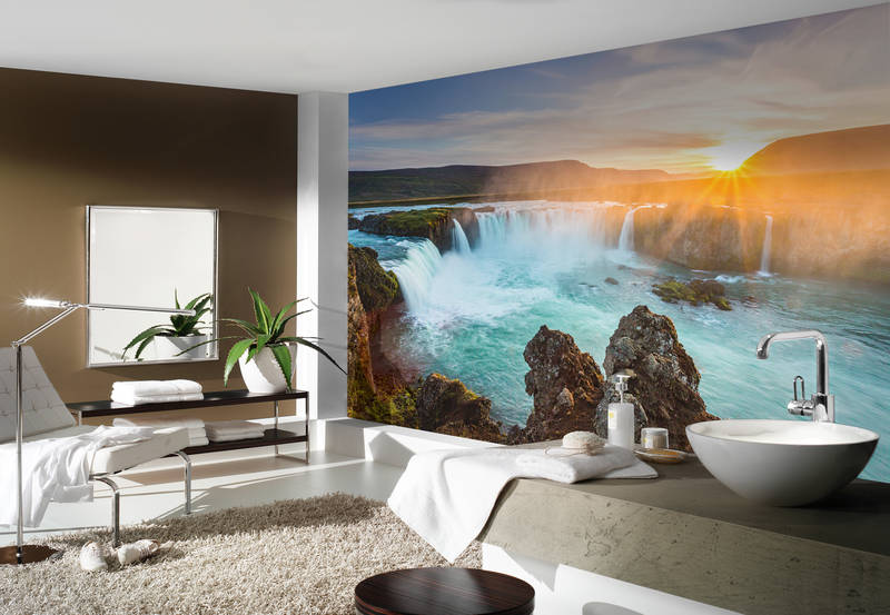 Badezimmer, Wandbild, Wasserfall, Meer, Natur