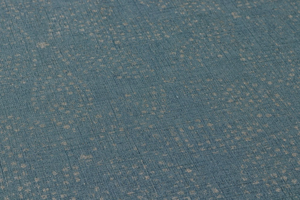             Mustertapete African Style grafische Punktmalerei – Blau, Gold
        