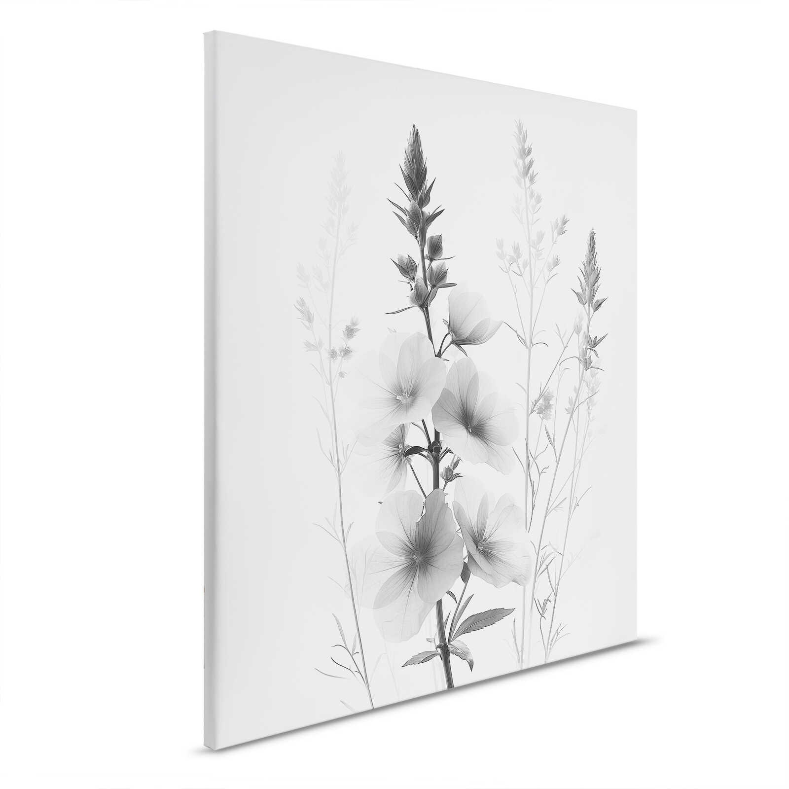         Canvas schilderij Botanical Harmony - Bloemschikken - 40 x 50 cm - Zwart, Grijs
    