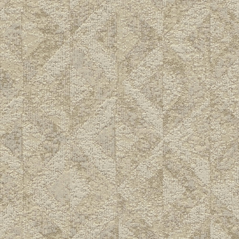             Mustertapete mit abstraktem Design– Beige, Gold
        