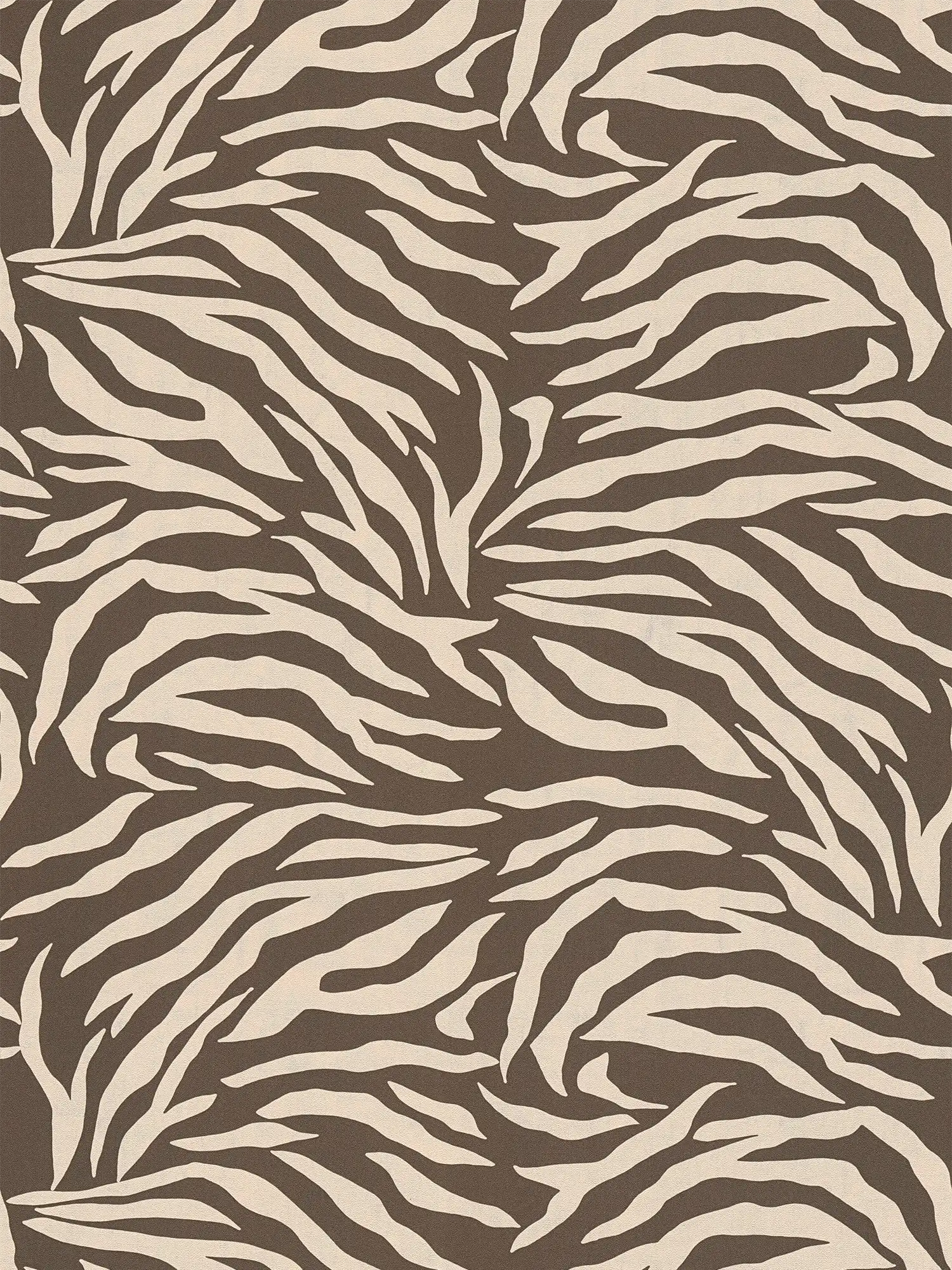             Moderne Vliestapete mit ausdrucksstarkem Zebramuster, leichte Struktur – Braun, Beige
        
