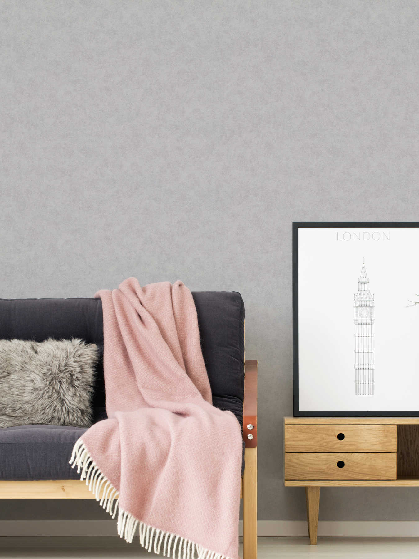             Vliestapete Beton-Grau matt mit Strukturprägung
        