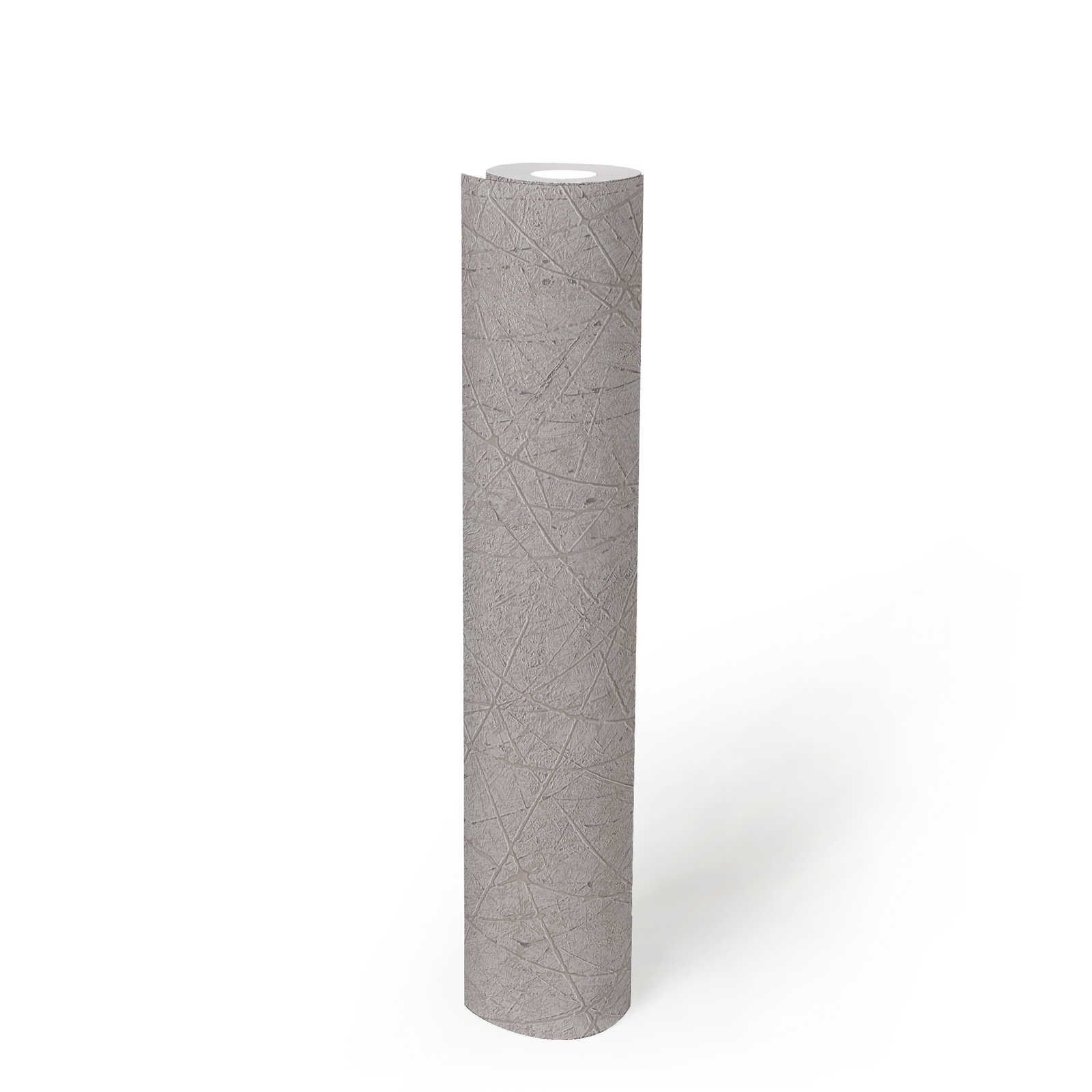             Grafische Tapete mit abstrakten Dreiecksmuster – Grau, Silber
        