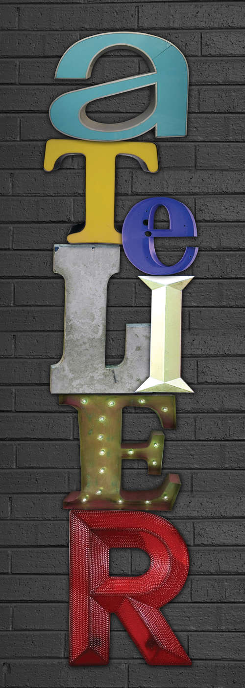 Wandbild, Schriftzug, Buchstaben, Dekoration, Lichterbuchstabe