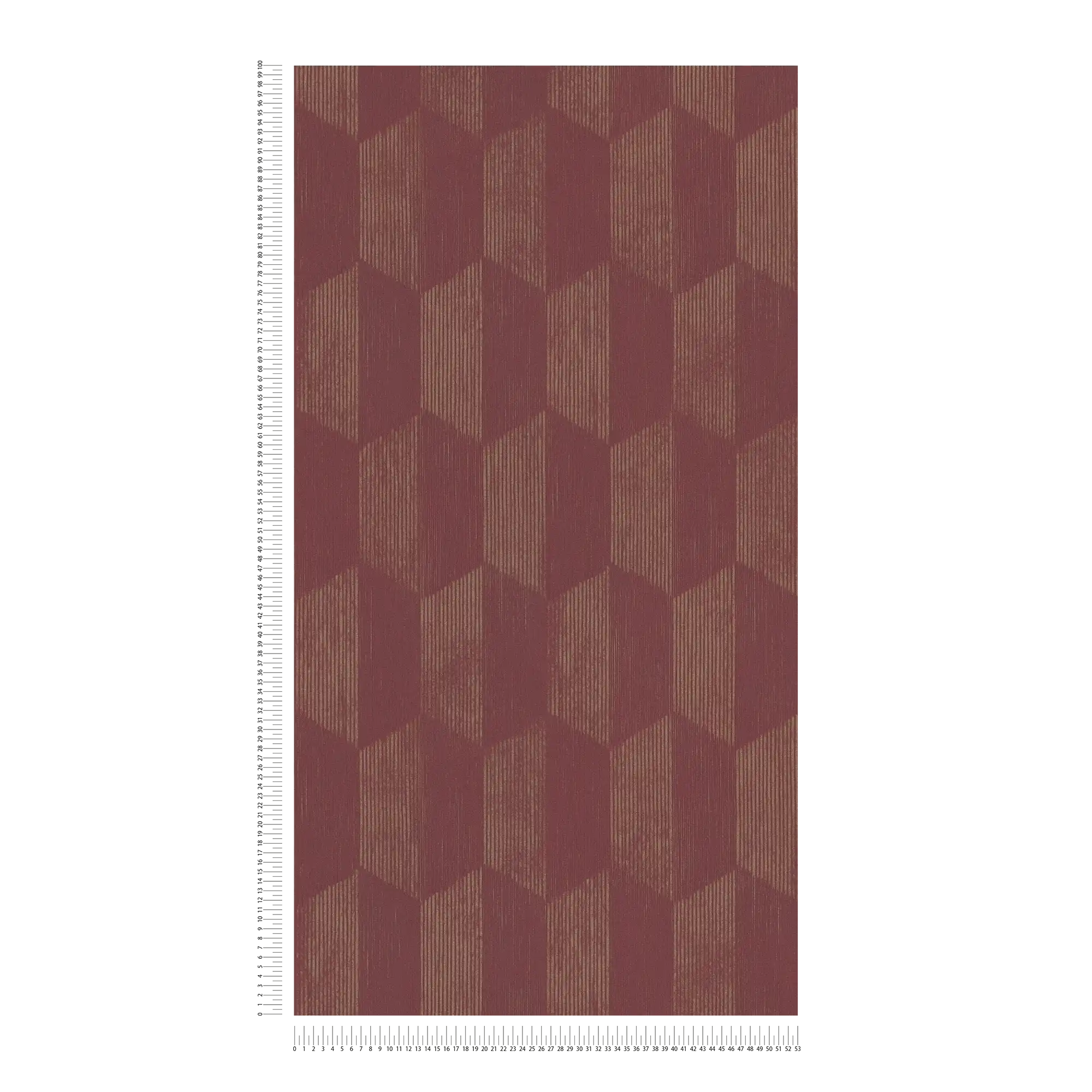             Textured wallpaper with 3D graphic pattern - metallic, red
        
