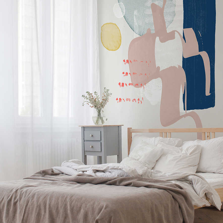 Bett, Bettwäsche, Nachttisch, Bettgestell, Wandbild